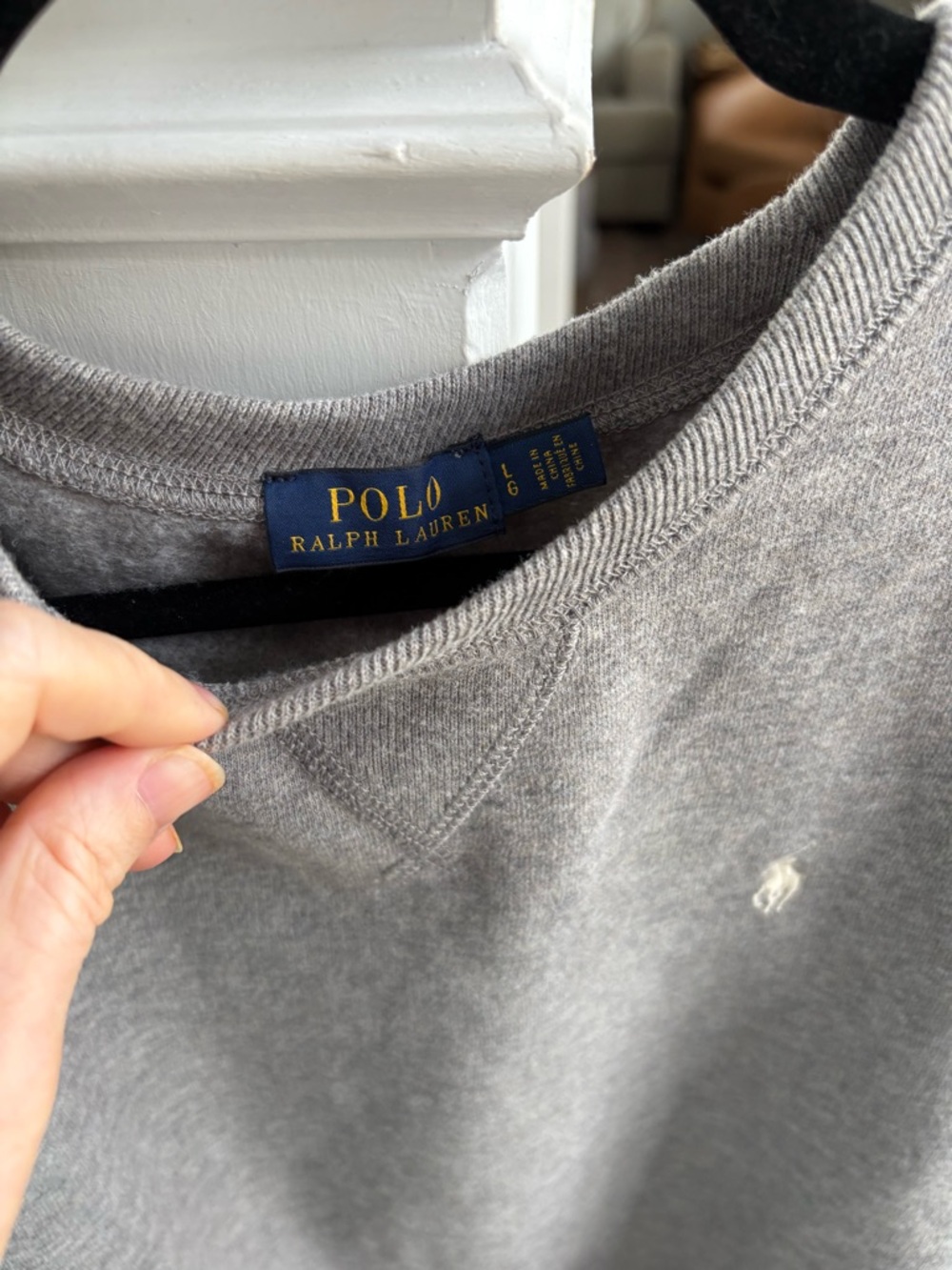 Polo by Ralph Lauren Logo Gray Crewneck Sweatshirt - Picture 7 of 9